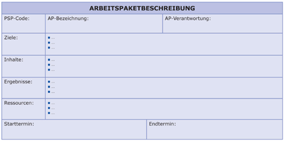 Arbeitspaketbeschreibung